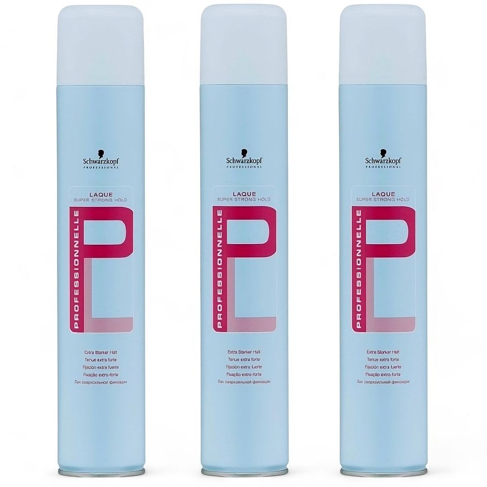 Schwarzkopf Professionnelle Laque Laque Tenue Super Forte 3 x 500 ml