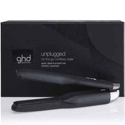 ghd unplugged Styler schwarz + mini paddle Brush gratis