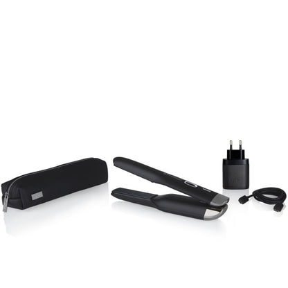 ghd unplugged Styler schwarz + mini paddle Brush gratis