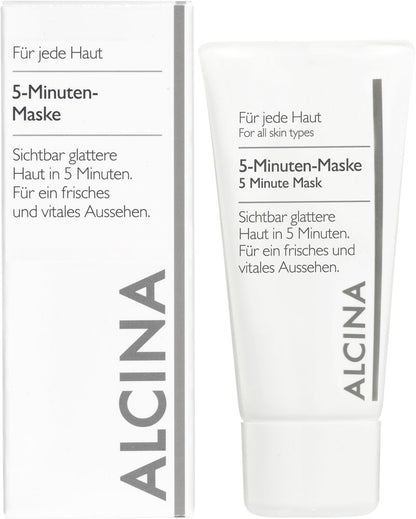 Alcina Geschenkset Clean & Glow – Reinigungsschaum 150 ml + 5-Minuten-Maske 50 ml + Tasche