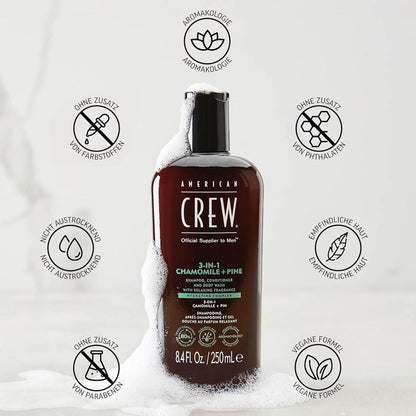 American Crew Chamomile &amp; Pine Relaxing 3-in-1 Shampoo 250ml