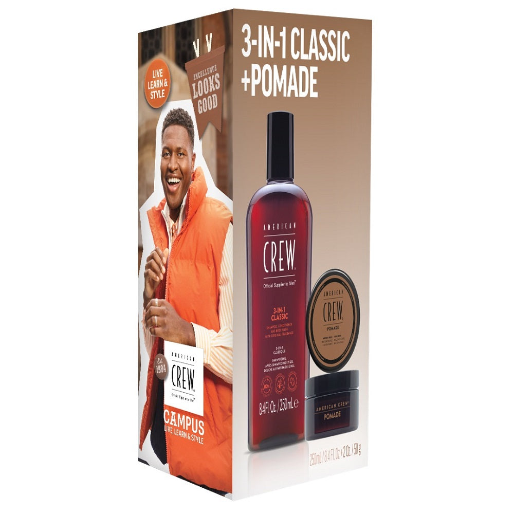 American Crew Geschenkset - 3 in 1 Classic Shampoo 250ml + Pomade 50g