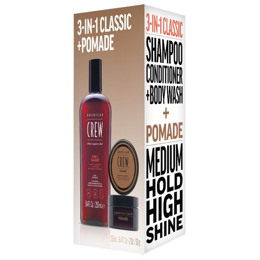 American Crew Geschenkset - 3 in 1 Classic Shampoo 250ml + Pomade 50g