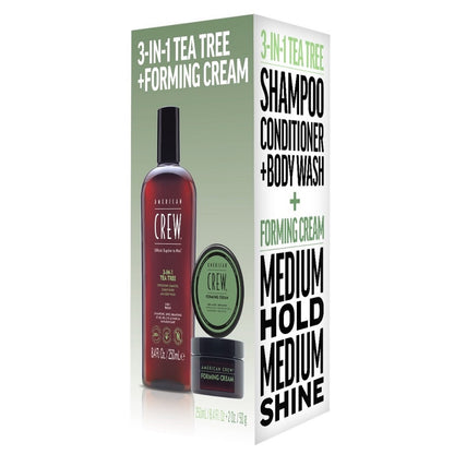 American Crew Gift Set - 3 in 1 Tea Tree Shampoo 250ml + Forming Cream 50g