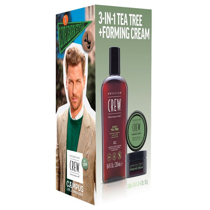 American Crew Gift Set - 3 in 1 Tea Tree Shampoo 250ml + Forming Cream 50g