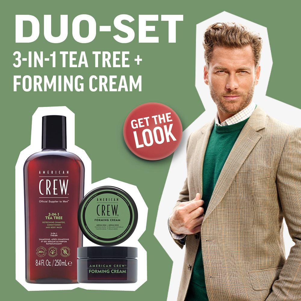 American Crew Gift Set - 3 in 1 Tea Tree Shampoo 250ml + Forming Cream 50g