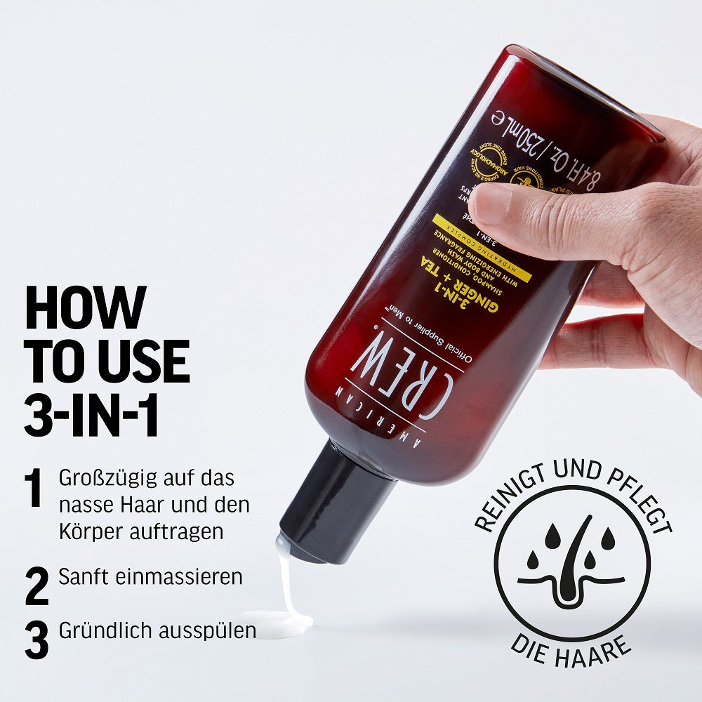 American Crew Ginger & Tea Energizing 3-in-1 Shampoo 450ml