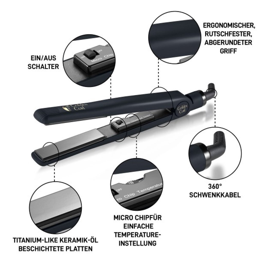 Golden Curl IL Nero Straightener Black