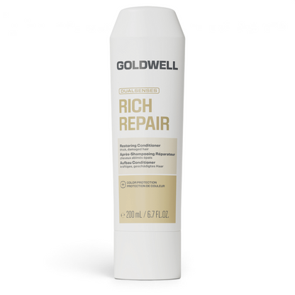 Goldwell Dualsenses Rich Repair Restoring Set - Shampoing 250 ml + Après-shampooing 200 ml + Laque gratuite