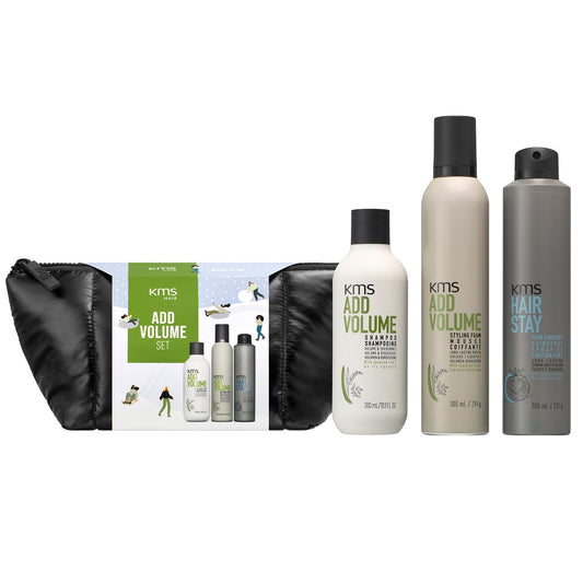 KMS Addvolume Geschenkset - Shampoo 300 ml + Styling Foam 300 ml + Firm Finishing Spray 300 ml