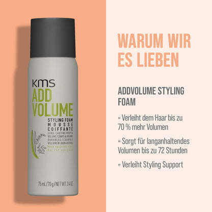 KMS Moistrepair Travel Set - Shampoo 75 ml + Conditioner 75 ml + Addvolume Styling Foam 75 ml
