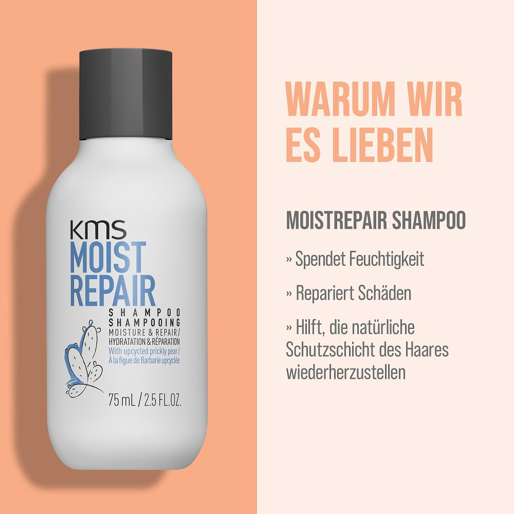 KMS Moistrepair Travel Set - Shampoo 75 ml + Conditioner 75 ml + Addvolume Styling Foam 75 ml
