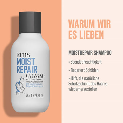 KMS Moistrepair Travel Set - Shampoo 75 ml + Conditioner 75 ml + Addvolume Styling Foam 75 ml