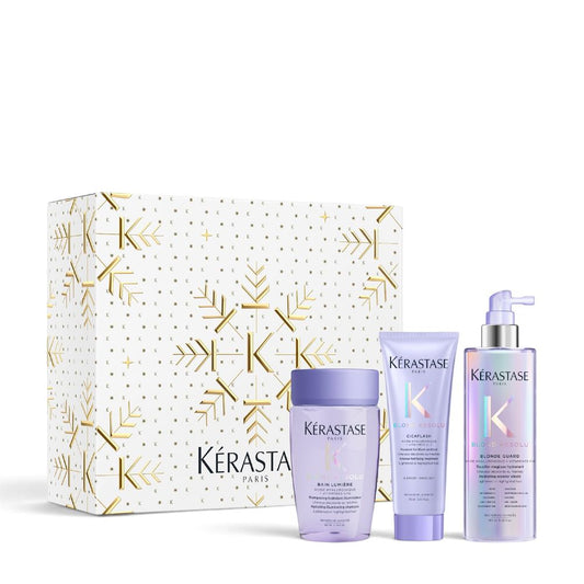 Kérastase Blond Absolu Trio Holiday Set – Bain Lumière 80 ml + Cicaflash 75 ml + Blonde Guard 190 ml