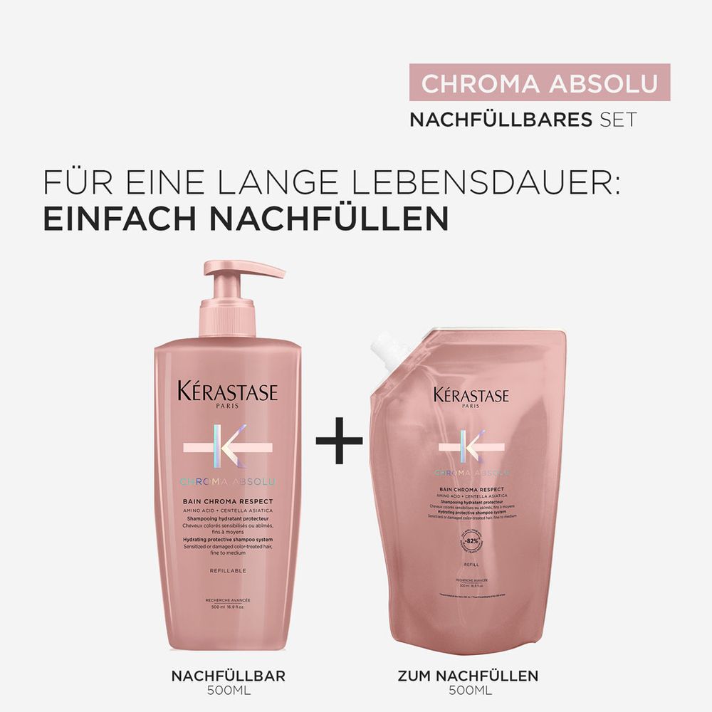 Kèrastase Chroma Absolu Respect Recharge Bundle - Shampoing 500 ml &amp; Recharge 500 ml