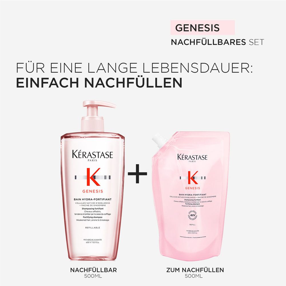 Kèrastase Genesis Bain Hydra-Fortifiant Recharge Bundle - Shampoing 500 ml + Recharge 500 ml