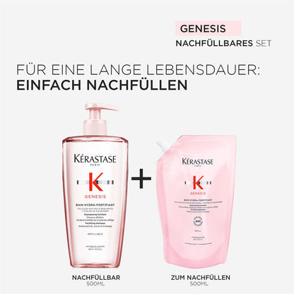 Kèrastase Genesis Bain Hydra-Fortifiant Recharge Bundle - Shampoing 500 ml + Recharge 500 ml
