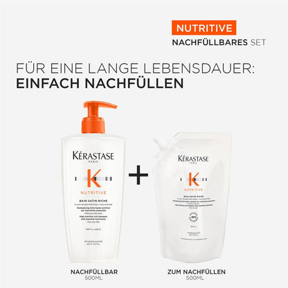 Kérastase Nutritive Bain Satin Riche Recharge Bundle - Shampoing 500 ml + Recharge 500 ml