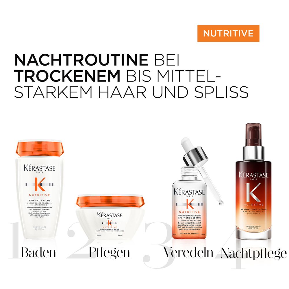 Kérastase Coffret Nutritive - Bain Satin Riche 250 ml + Masquintense Riche 200 ml + Sérum Nuit Magique 8H 90 ml