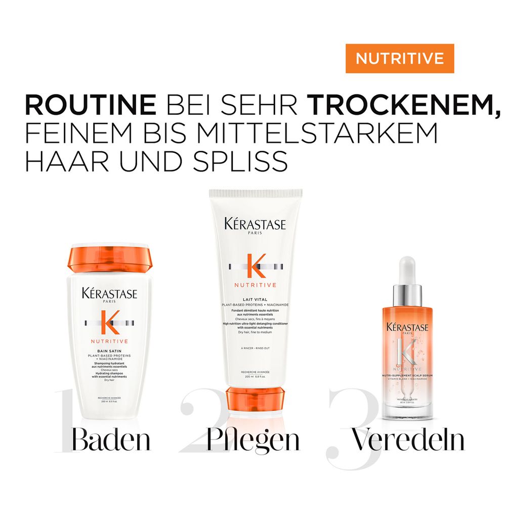 Kérastase Nutritive Set - Bain Satin 250 ml + Nectar Thermique 150 ml + 8H Magic Night Serum 90 ml