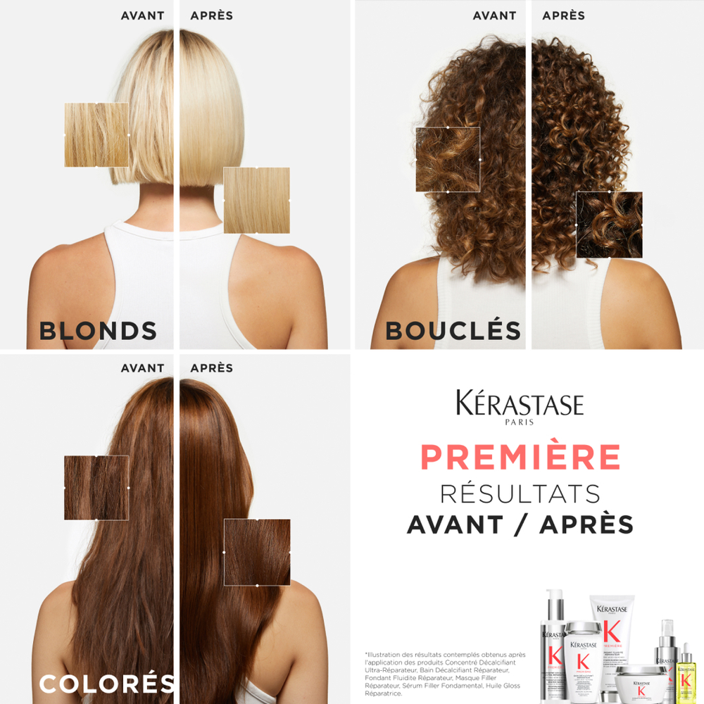 Kérastase Première Fondant Holiday Set – Bain Décalcifiant 250 ml + Fondant Fluidité Réparateur 250 ml + Concentré Décalcifiant Ultra-Réparateur 250 ml
