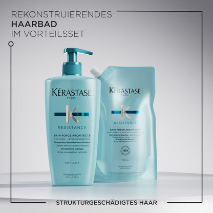 Kérastase Resistance Bain Force Architecte Refill Bundle - Shampoo 500 ml & Nachfüllpack 500 ml