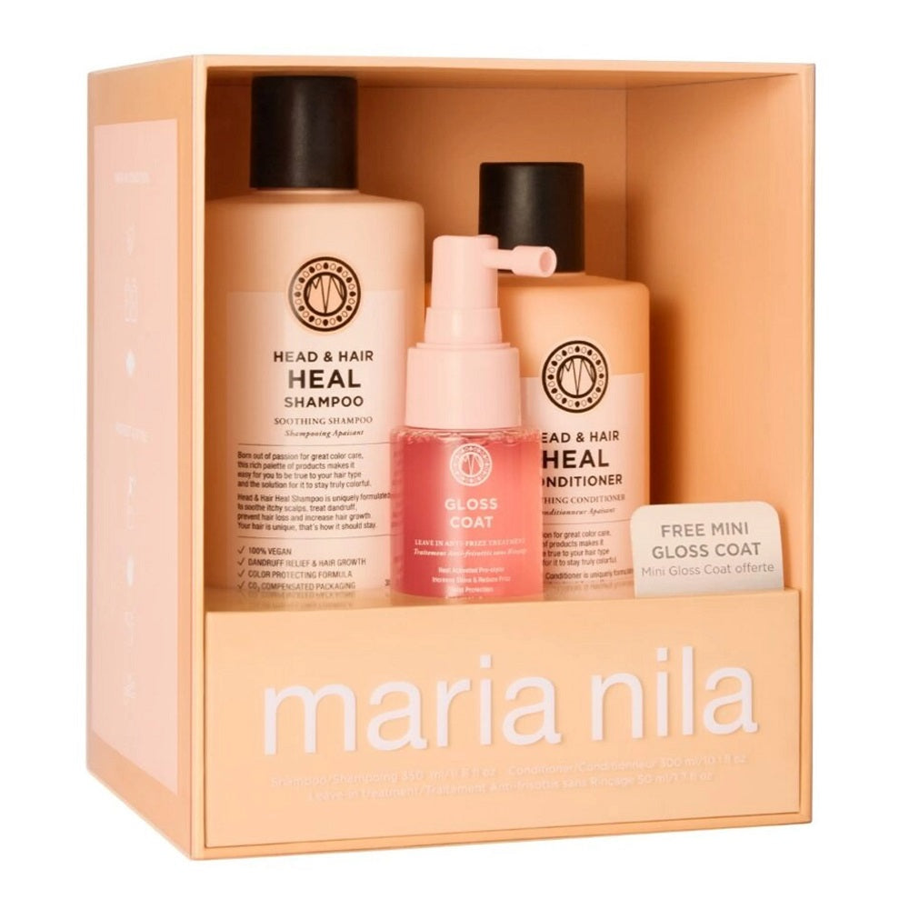 Maria Nila Head & Hair Heal Geschenkset -  Shampoo 350 ml + Conditioner 300 ml + Gloss Coat 50 ml