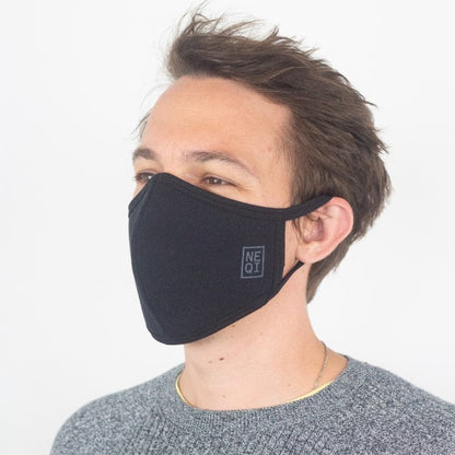 NEQI Mouth and Nose Mask Black 3pcs - Size ML