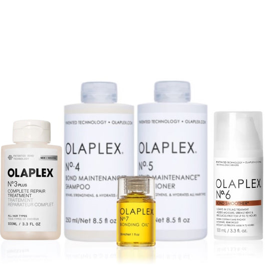 Olaplex Set - No. 3 PLUS Treatment + Shampoo No. 4 + Conditioner No. 5 + Bond Smoother No. 6 + Bonding Oil No.7