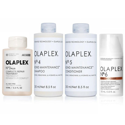 Olaplex Set - No. 3 PLUS Treatment + Shampoo No. 4 + Conditioner No. 5 + Bond Smoother No. 6