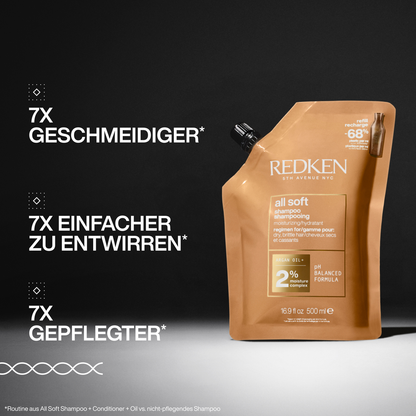 Redken All Soft Shampoo Refill Pouch 500 ml