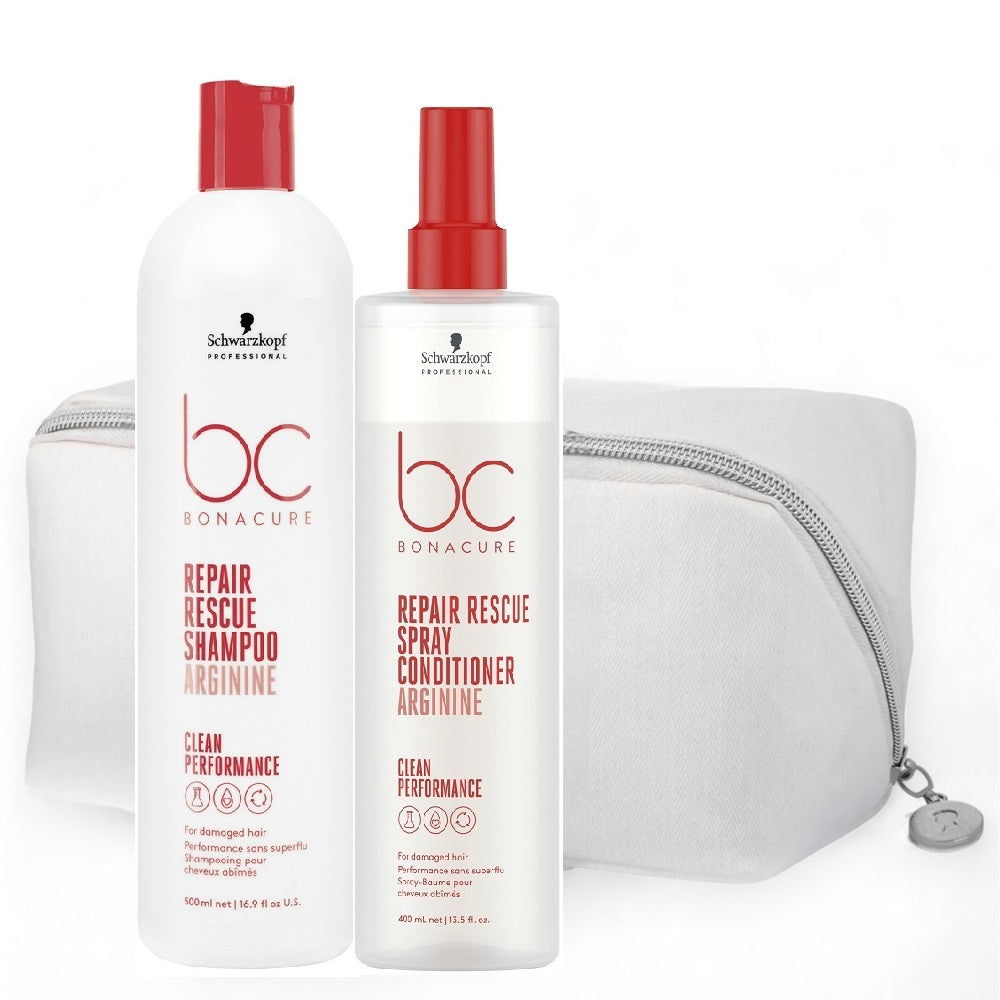 Schwarzkopf BC Repair Rescue Shampooing 500 ml + Après-shampoing en spray 400 ml + Trousse cosmétique