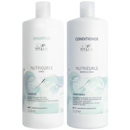 Coffret Wella Professionals Nutricurls - Shampoing 1000 ml + Après-shampoing 1000 ml