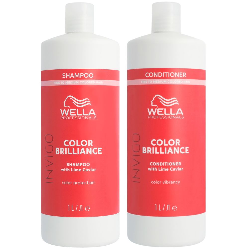 Wella Professionals Invigo Color Brilliance Fine Set - Shampoo 1000 ml + Conditioner 1000 ml - NEW