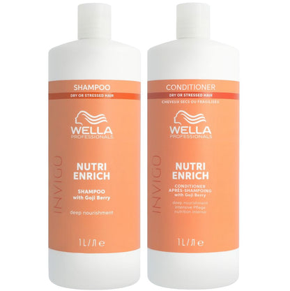 Coffret Wella Professionals Invigo Nutri-Enrich Deep Nourishing - Shampoing 1000 ml + Après-shampoing 1000 ml