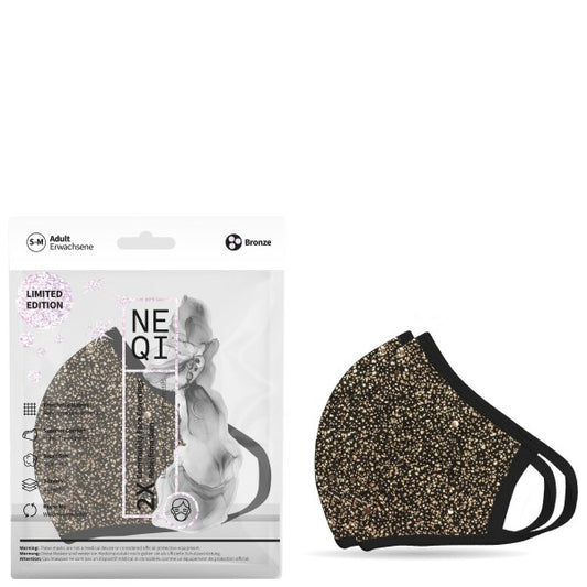 NEQI Mund- und Nasenmaske Xmas Bronze 2.Stk - Größe S-M